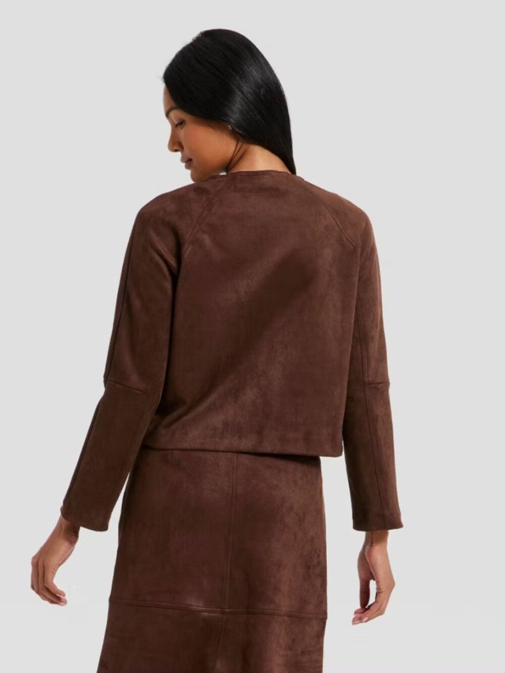 Women's Suede Jacket - A New Day Brown L - Picture 3 of 3